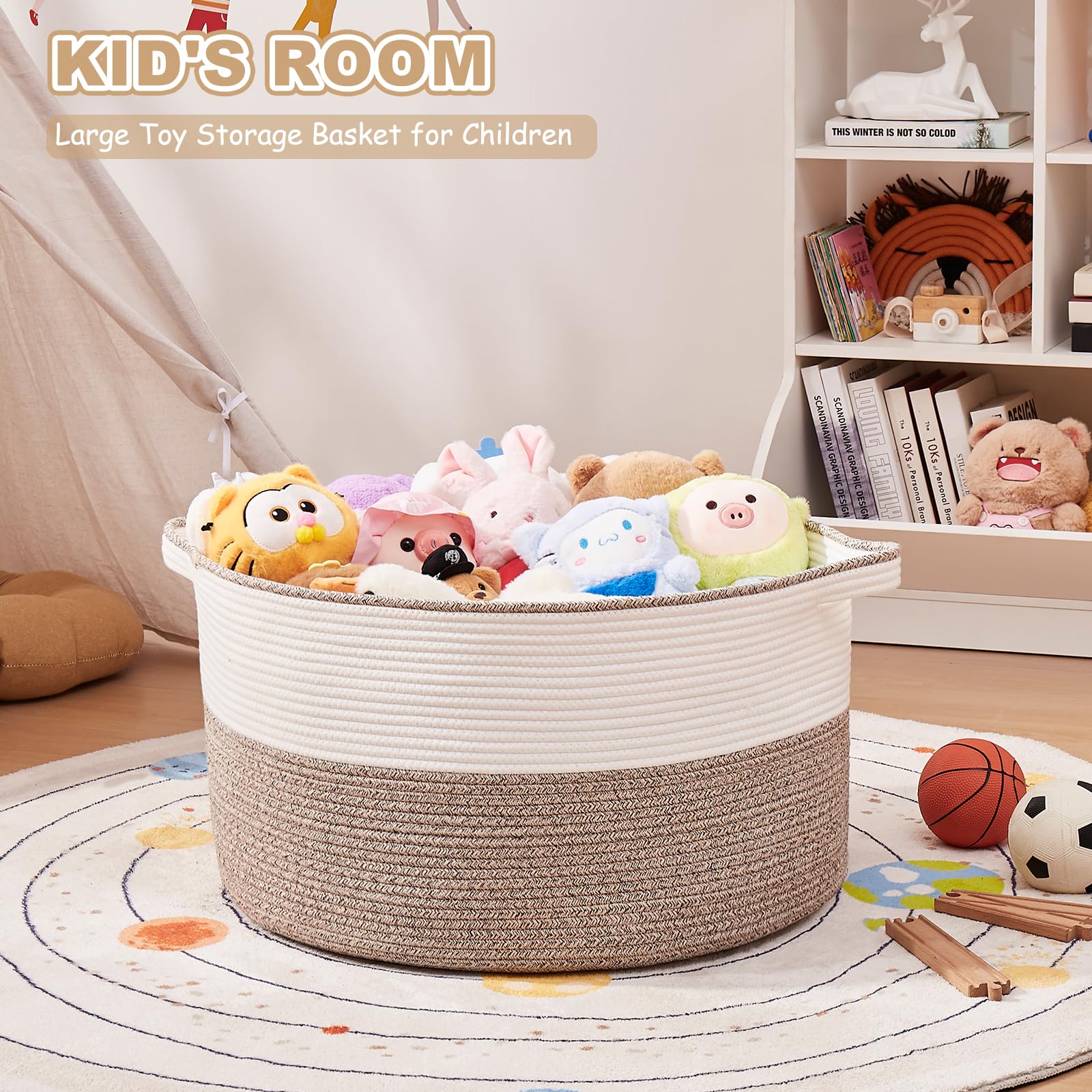 OIASKET blanket basket fold-flat design saves space when not in use