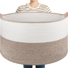 OIASKET blanket basket large-22-8 with handles enables easy transport and organization