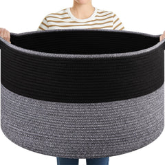 OIASKET blanket basket with large handles—easy carry for blankets and pillows