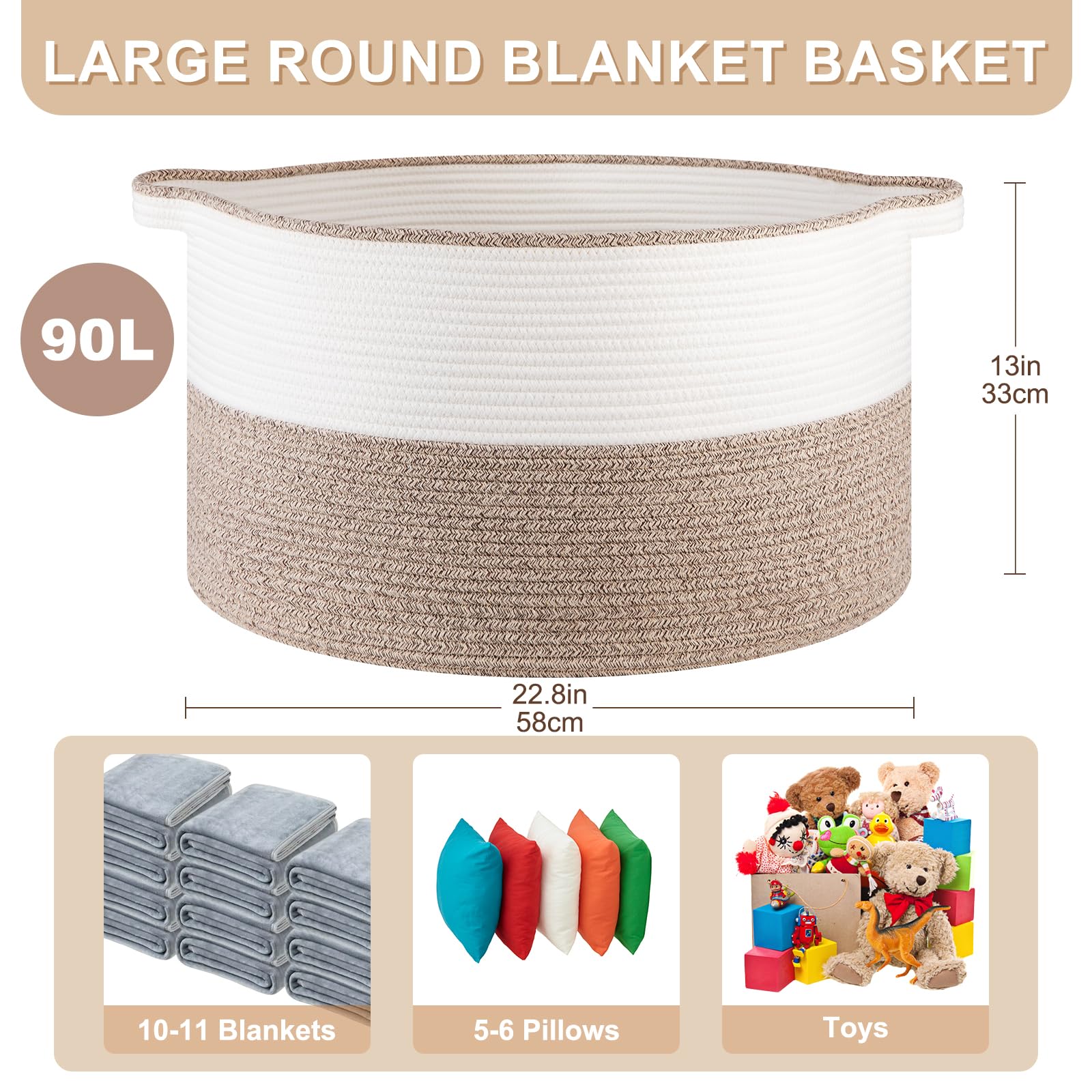 OIASKET blanket basket living-room-setup complements decor while keeping essentials within reach