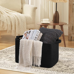 OIASKET blanket basket living room setup blends with decor while organizing essentials