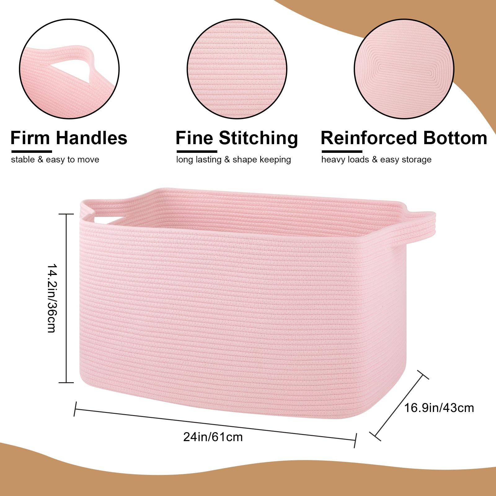 OIASKET blanket storage basket rectangle nursery keeping toys organized and within reach.