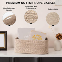 Oiasket cotton rope basket in closet for compact storage