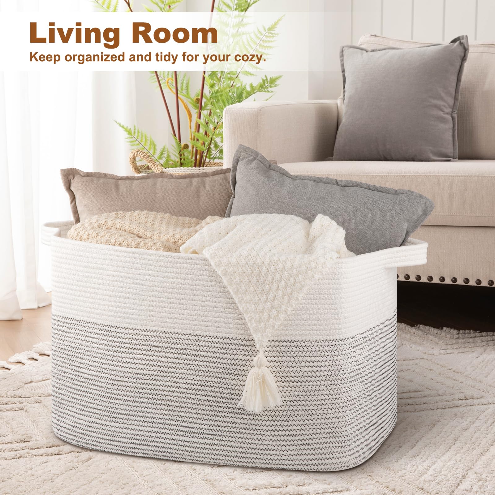 OIASKET cotton rope basket texture highlights soft touch and durability