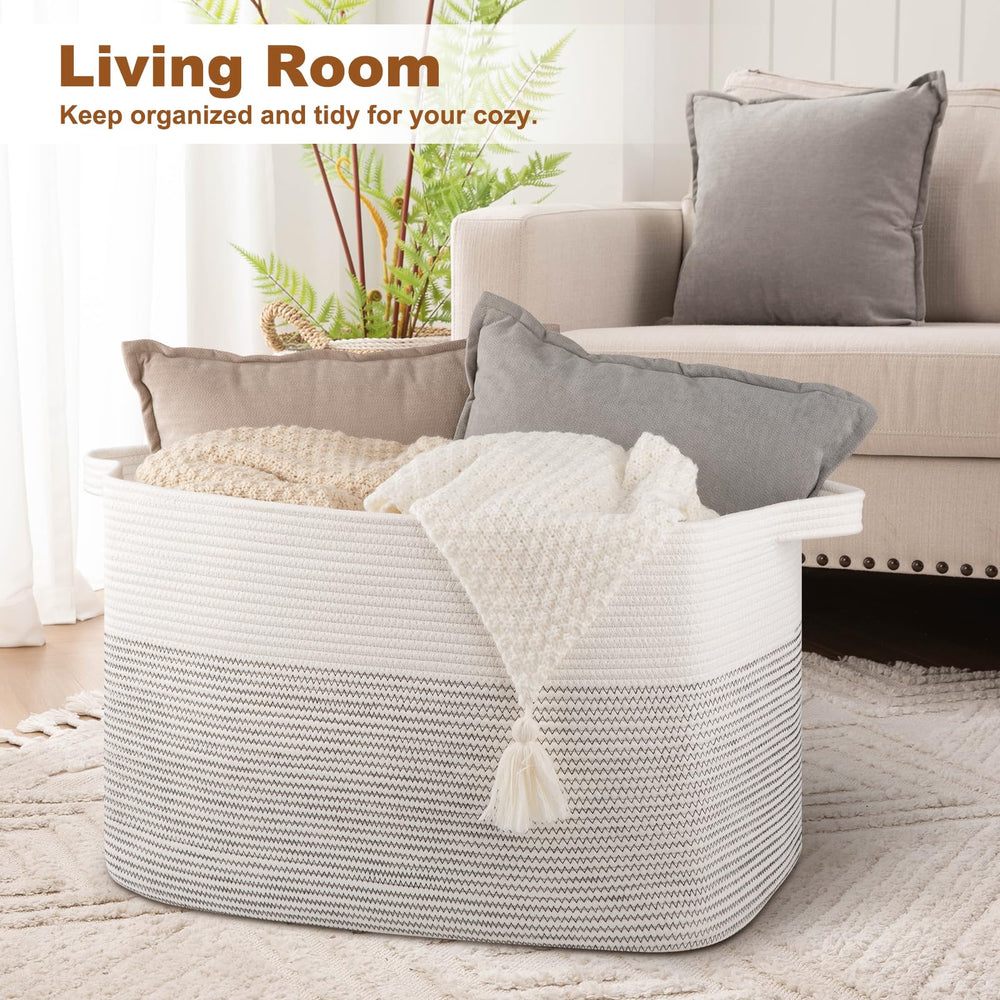 OIASKET cotton rope basket texture highlights soft touch and durability