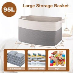 OIASKET cotton rope basket for toy storage keeps kids rooms organized