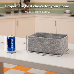 OIASKET cotton rope baskets for baby nursery, soft and pet-friendly toy storage