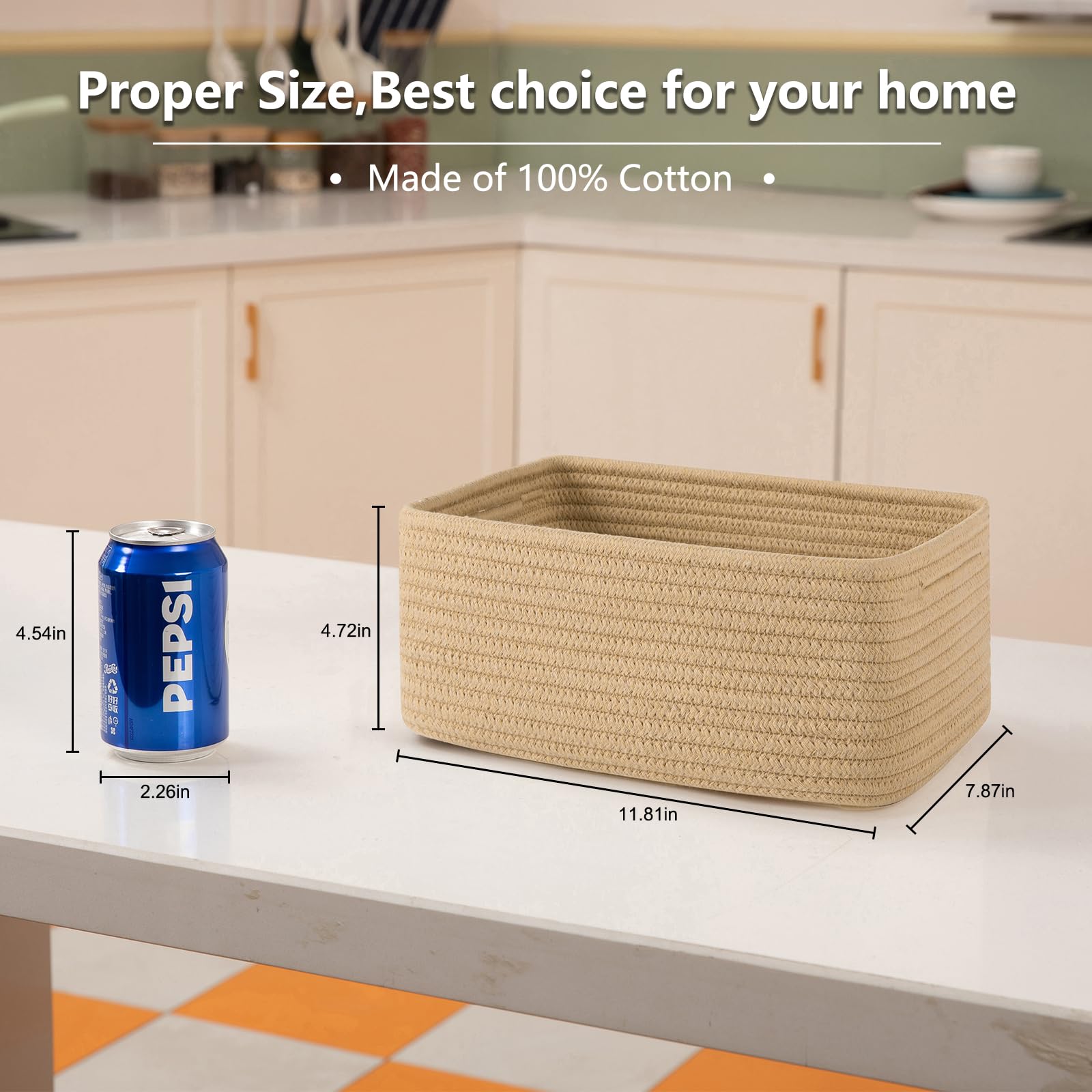 OIASKET cotton rope baskets suitable for baby nursery décor and toy organization