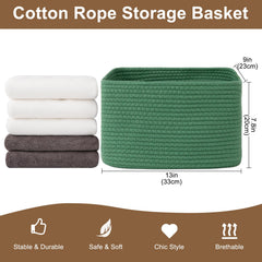 OIASKET cotton rope baskets closeup shows soft texture and durable weave.