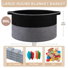 OIASKET cotton rope storage basket—soft texture and durable design for toys and laundry