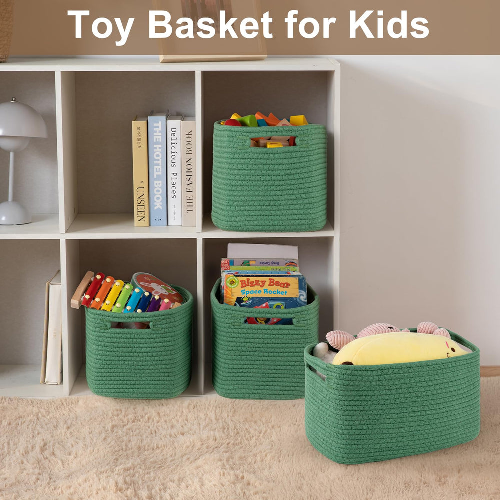 OIASKET decorative baskets enhance a calm, clutter-free living room.