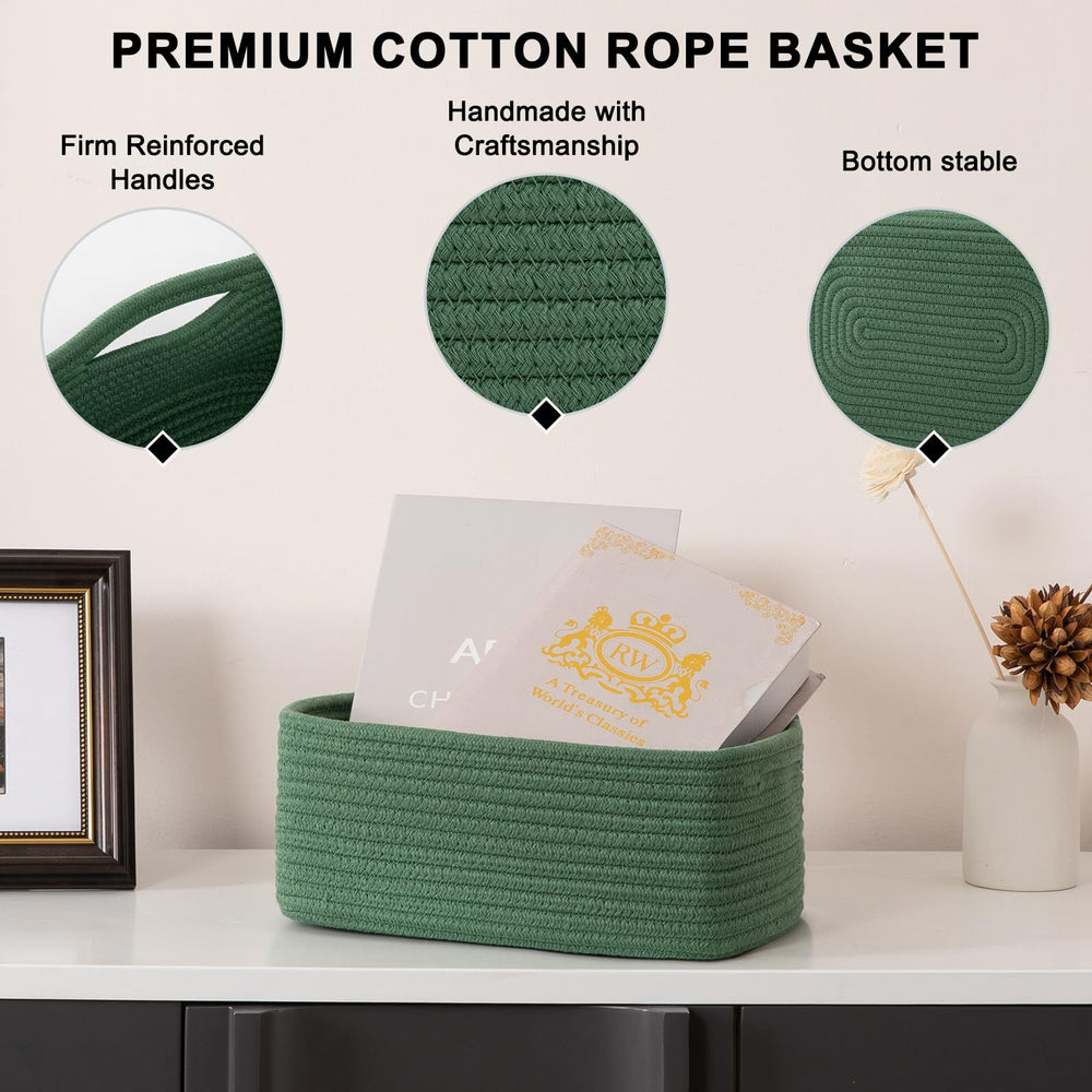 OIASKET decorative green baskets upgrade closet organization with a cozy, stylish touch.