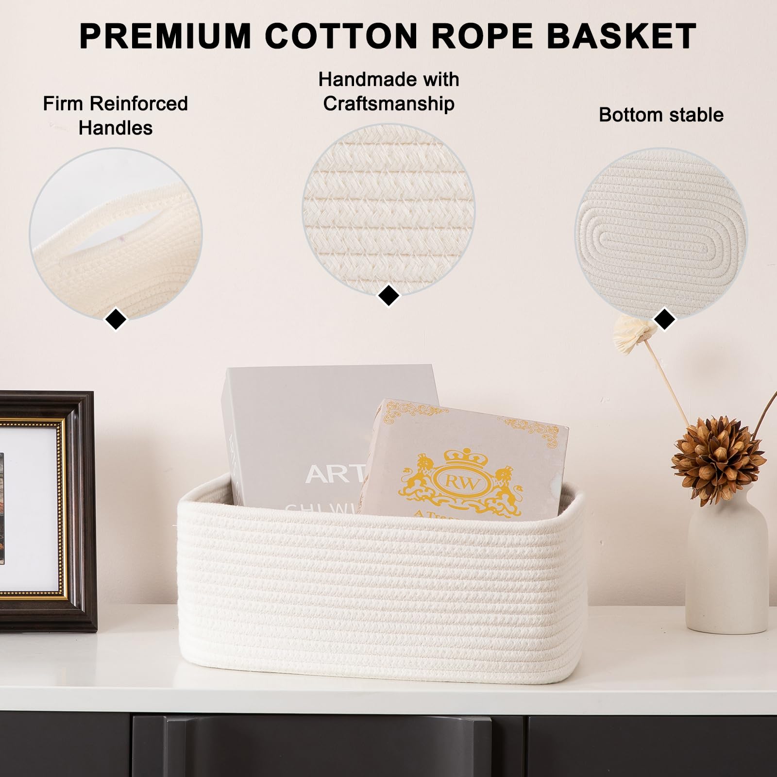 OIASKET durable cotton rope weave highlights long-lasting design and sturdy handling.