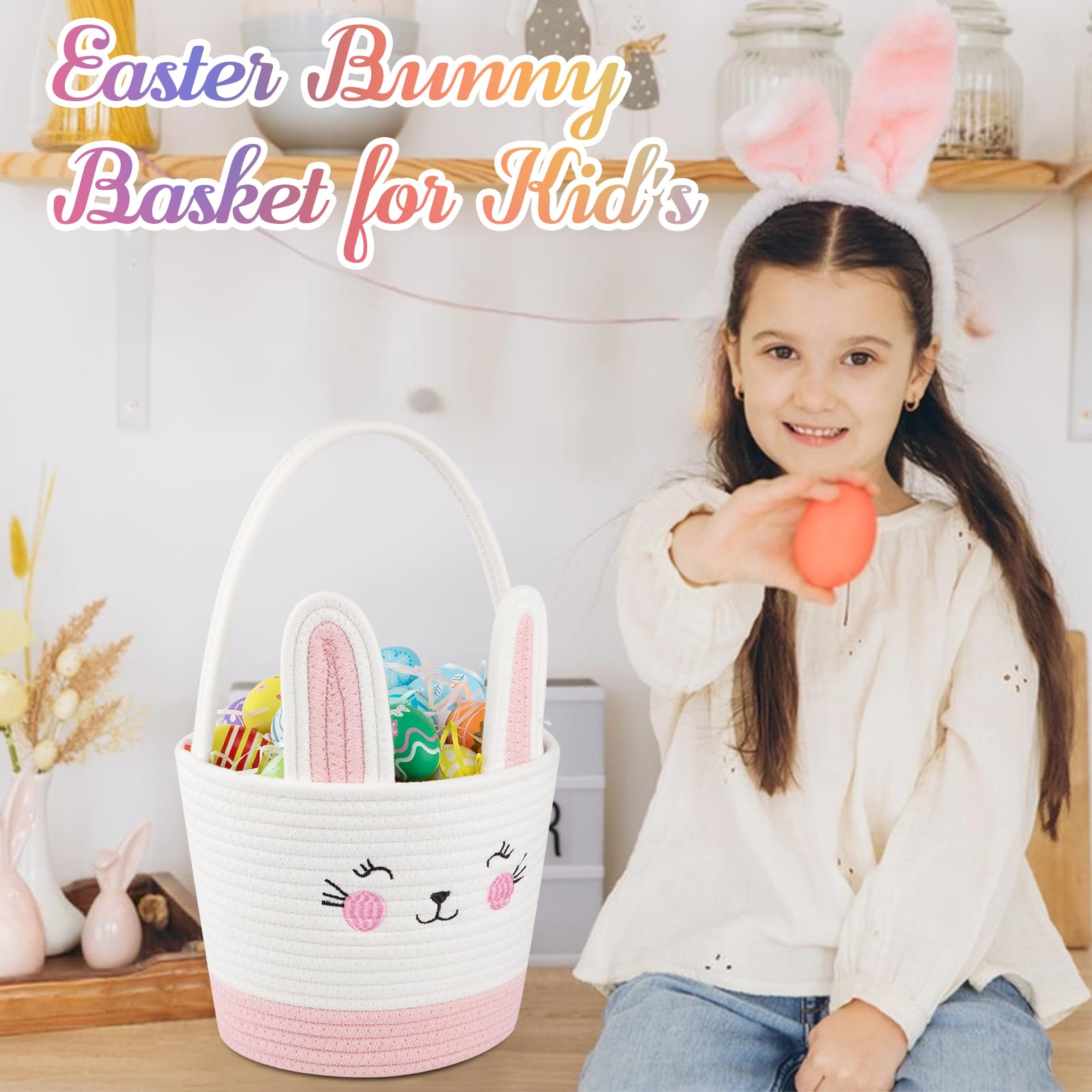 OIASKET basket for various settings like egg hunts and nursery decor.