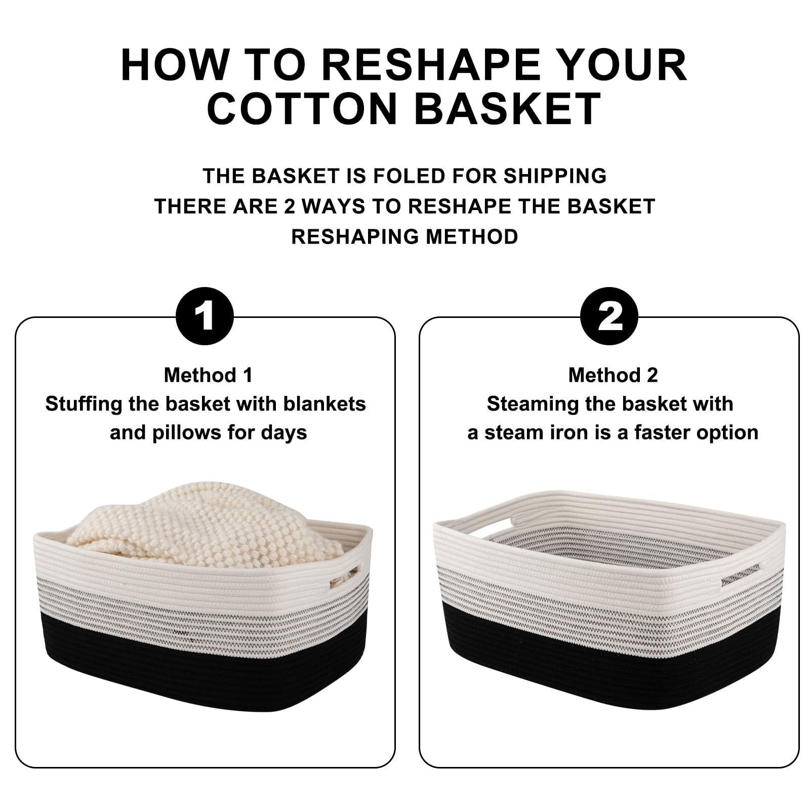 OIASKET easy-shaping basket quickly reshapes after shipping creases.