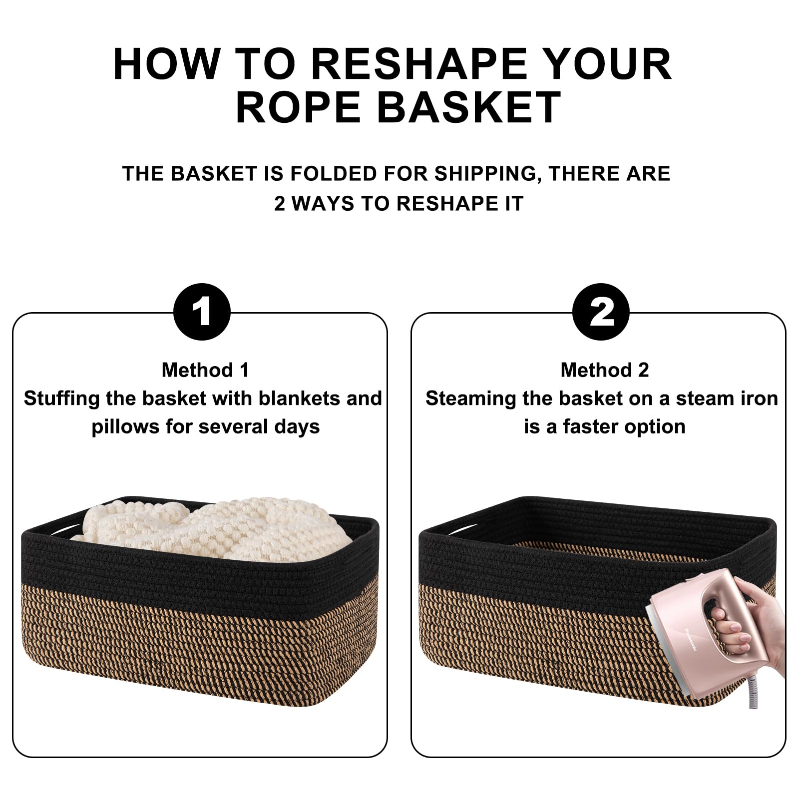 OIASKET elegant minimalist design blends with decor while organizing essentials.