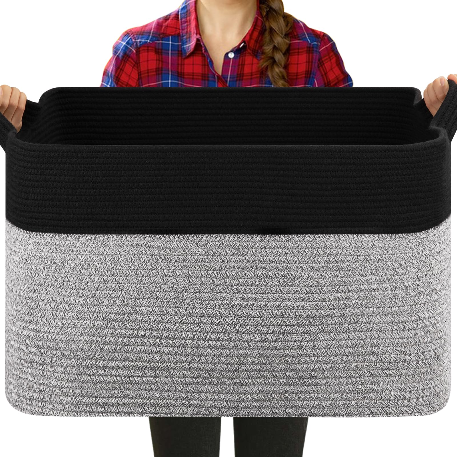 OIASKET extra-large laundry basket folded shows space-saving storage and easy reshaping