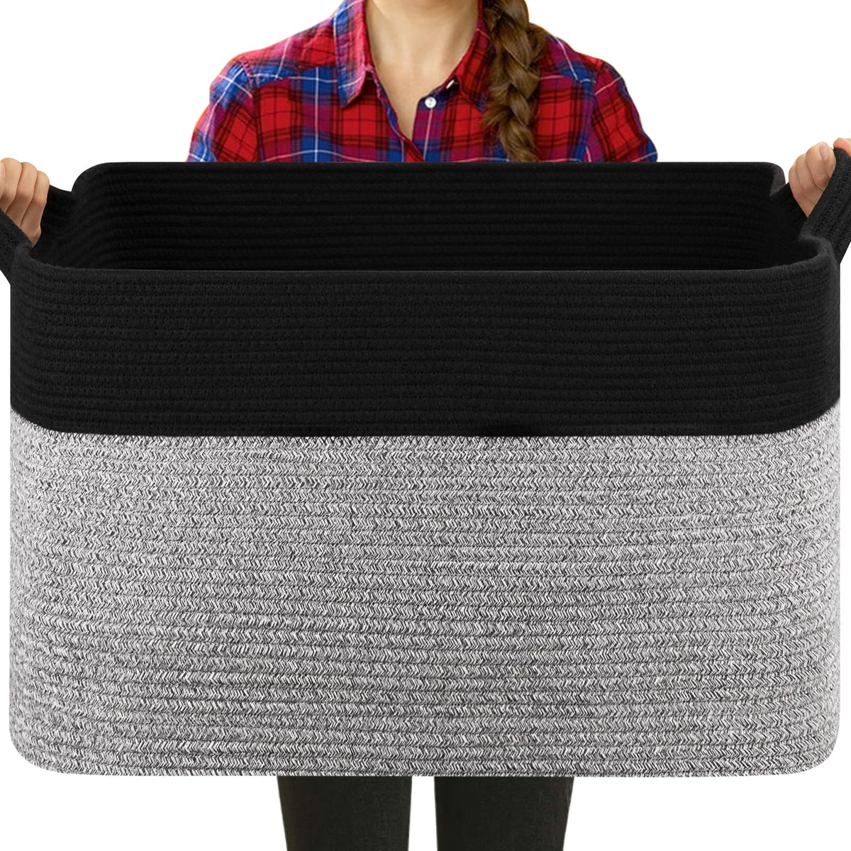 OIASKET extra-large laundry basket folded shows space-saving storage and easy reshaping