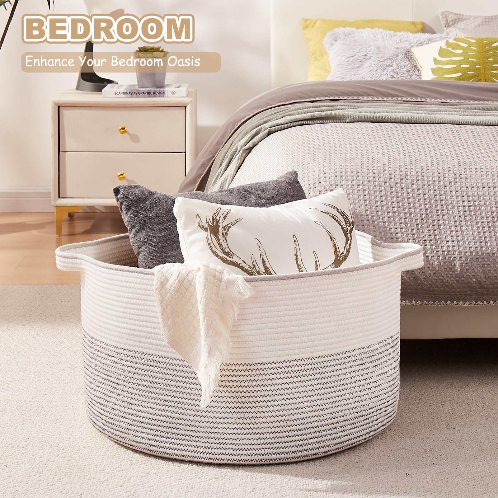 OIASKET fold-flat storage basket ships folded and reshapes with towels.