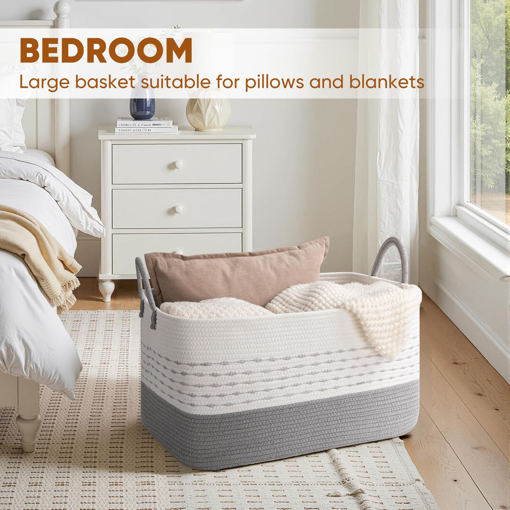 OIASKET folded-for-shipping state; reshapes when filled with towels or blankets