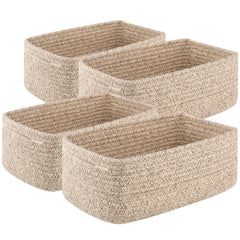 OIASKET four-pack small storage baskets for towels and toys in a neat, organized space.