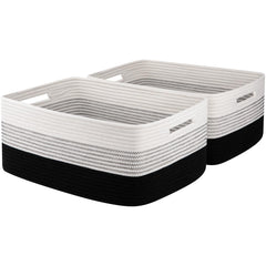 OIASKET gradient black storage basket on shelf offers space-saving organization.