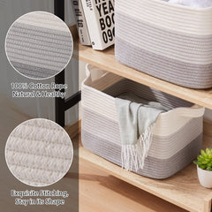 OIASKET gradient grey baskets closeup showing woven texture and durability