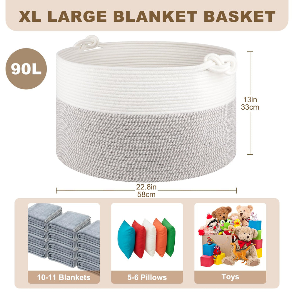 OIASKET basket with handles makes laundry and towels easy to carry.
