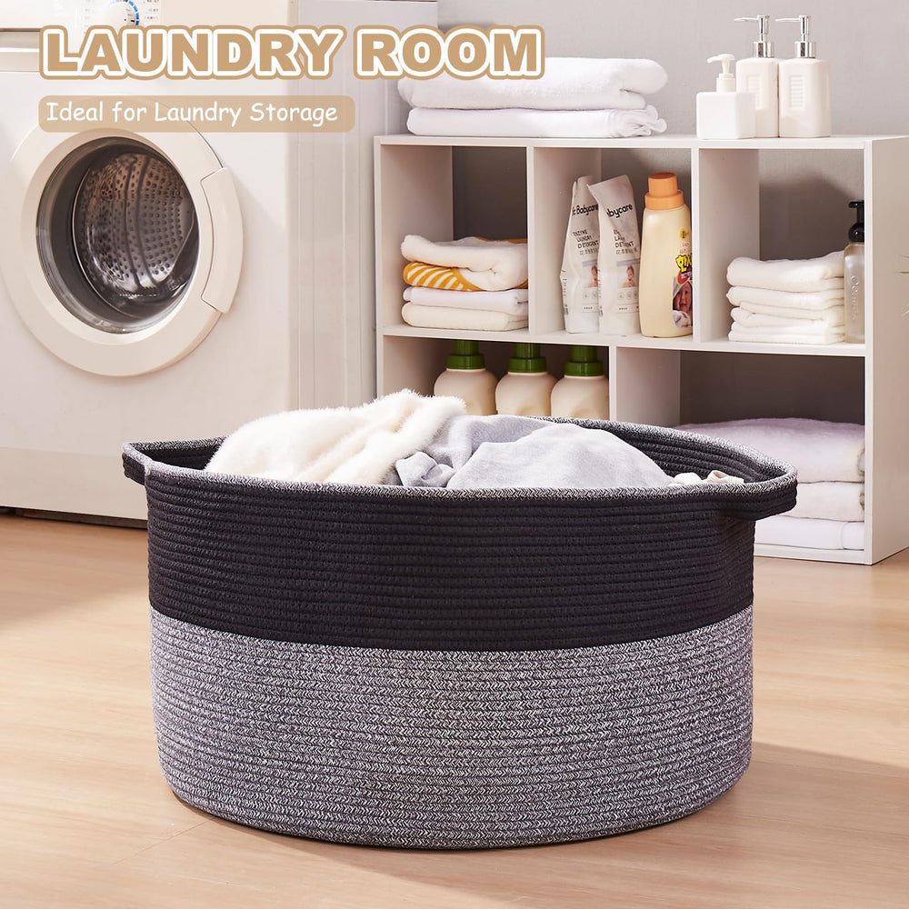 OIASKET handled storage basket with two handles—easy transport in bedrooms