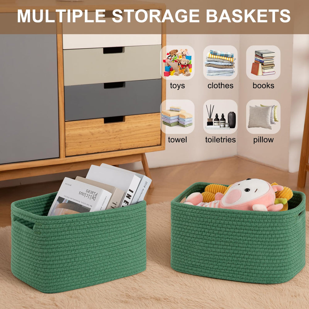 OIASKET baskets with sturdy handles simplify moving toys or laundry.