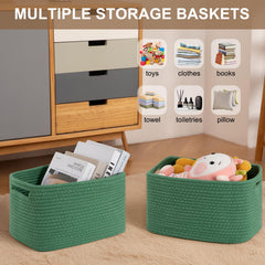 OIASKET baskets with sturdy handles simplify moving toys or laundry.