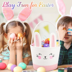 OIASKET handmade cotton basket feels durable and soft for kid-friendly Easter storage.
