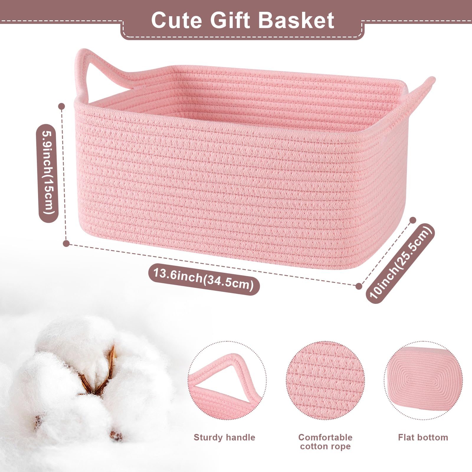 OIASKET handwoven cotton basket shows soft natural fibers and texture.