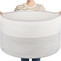 OIASKET large blanket basket with handles for easy portability and organized storage.