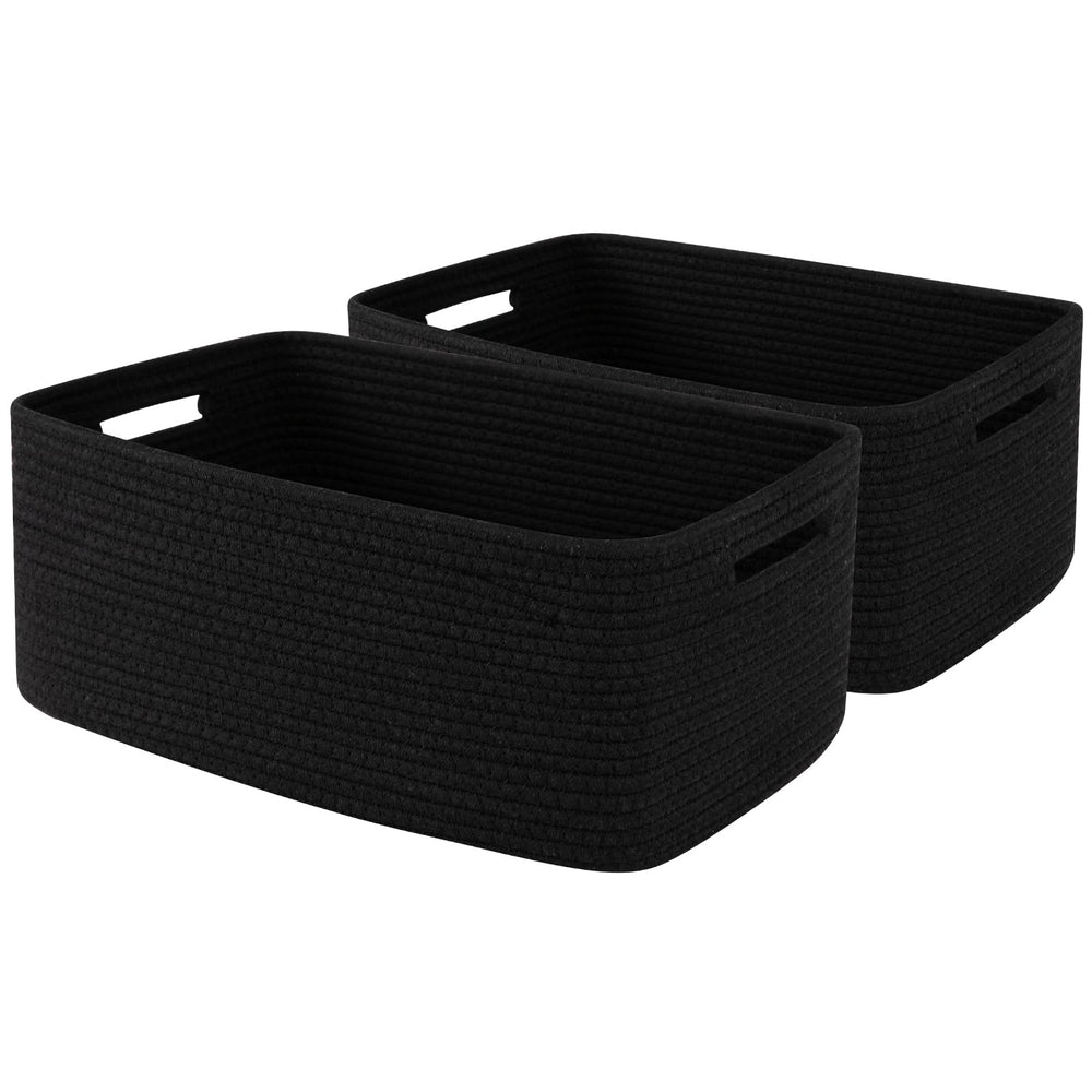 Oiasket large storage basket 2-pack on a shelf for easy organization.