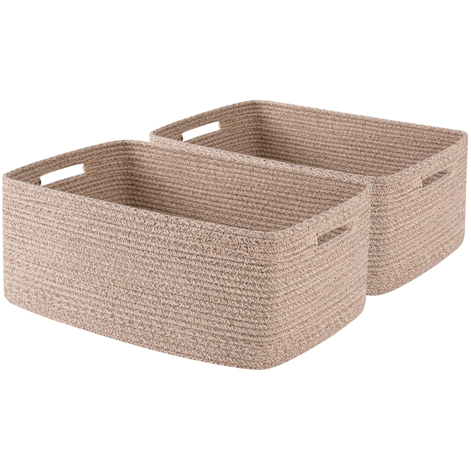 OIASKET large storage basket on a shelf keeps clothes neatly organized.