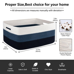 OIASKET gradient blue closet storage basket keeps clothes neat and reachable.