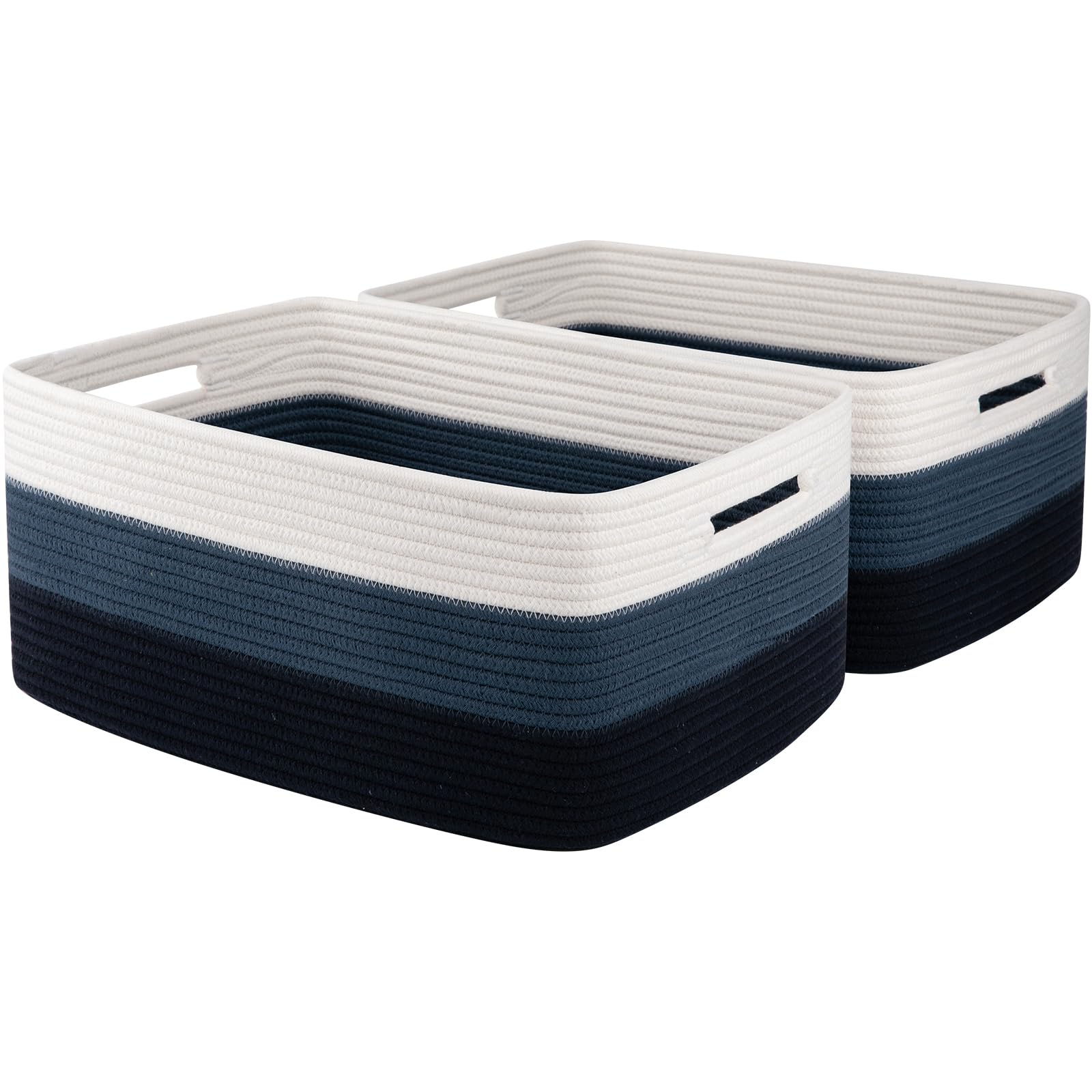 OIASKET large storage basket gradient blue on shelf for organized, easy-access storage.