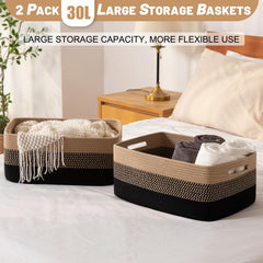 OIASKET storage basket keeps living room tidy with storage and décor.