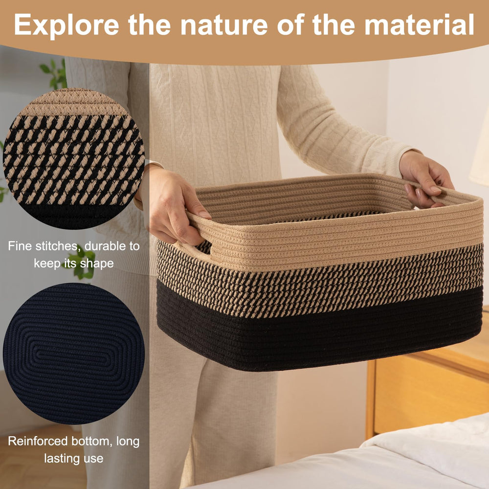OIASKET woven rope texture brings warmth to any space.