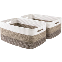 OIASKET large storage basket in yellow, 2-pack, ideal for shelf organization.