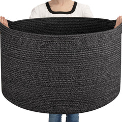 OIASKET blanket-storage basket keeps blankets tidy and accessible.