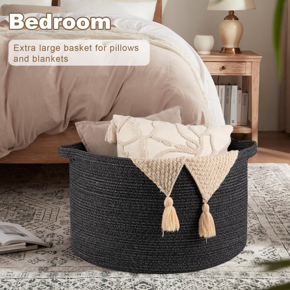 OIASKET durable-handled basket features sturdy handles for easy carrying.