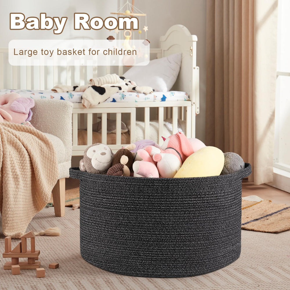 OIASKET towel-bin basket stores bath towels neatly by the bathroom or laundry area.
