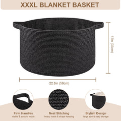 OIASKET woven basket for toy storage in black keeps playroom tidy.