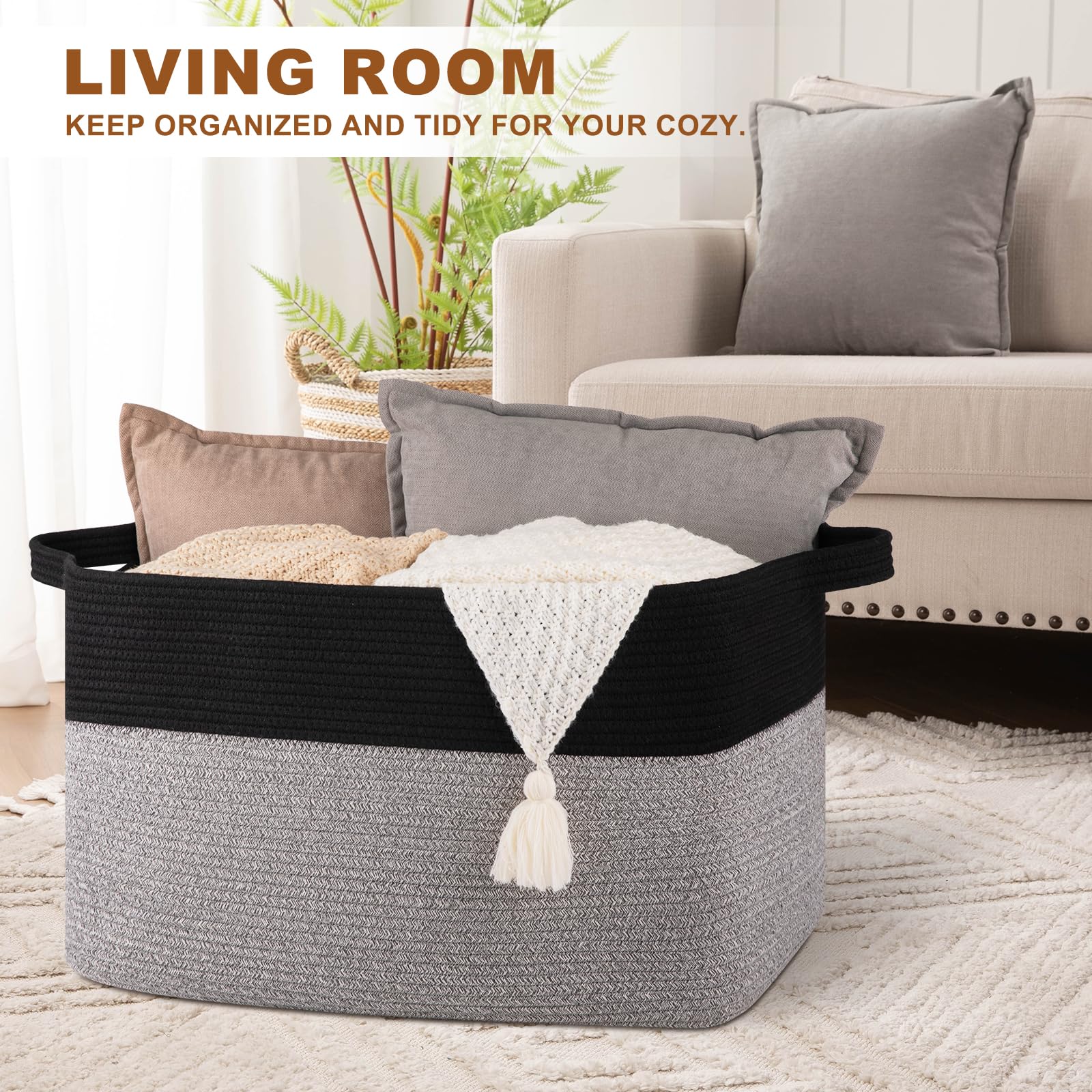 OIASKET laundry basket handles close-up highlights sturdy dual handles for easy transport