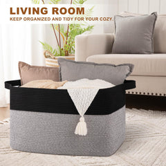 OIASKET laundry basket handles close-up highlights sturdy dual handles for easy transport