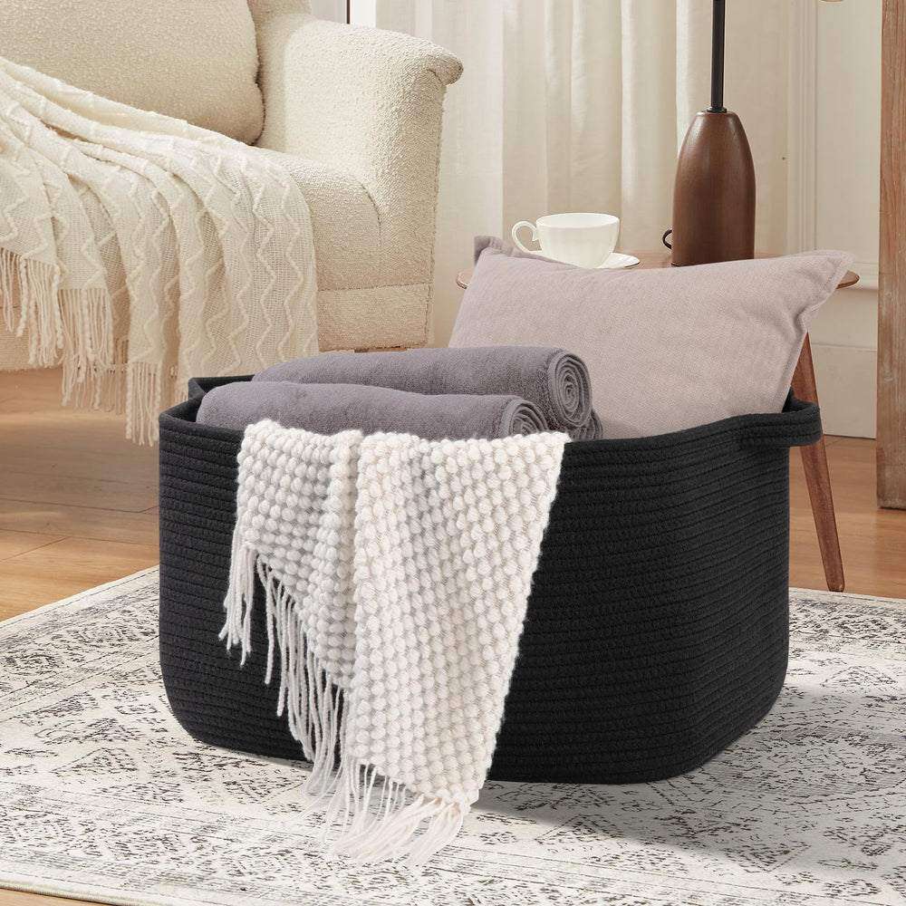 Oiasket laundry basket large in black with ample capacity