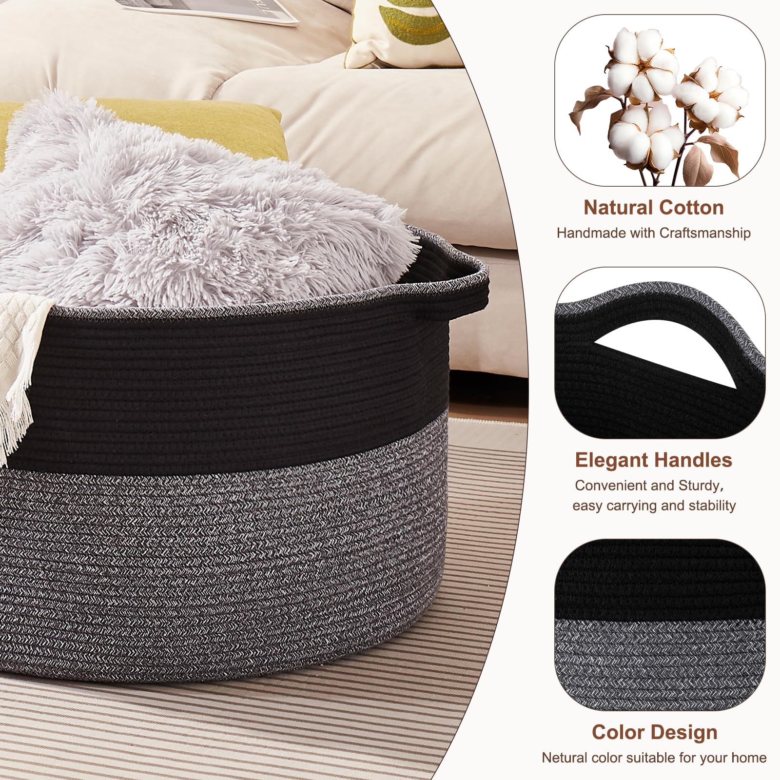 OIASKET woven laundry basket—neutral tones fit any room and hold towels