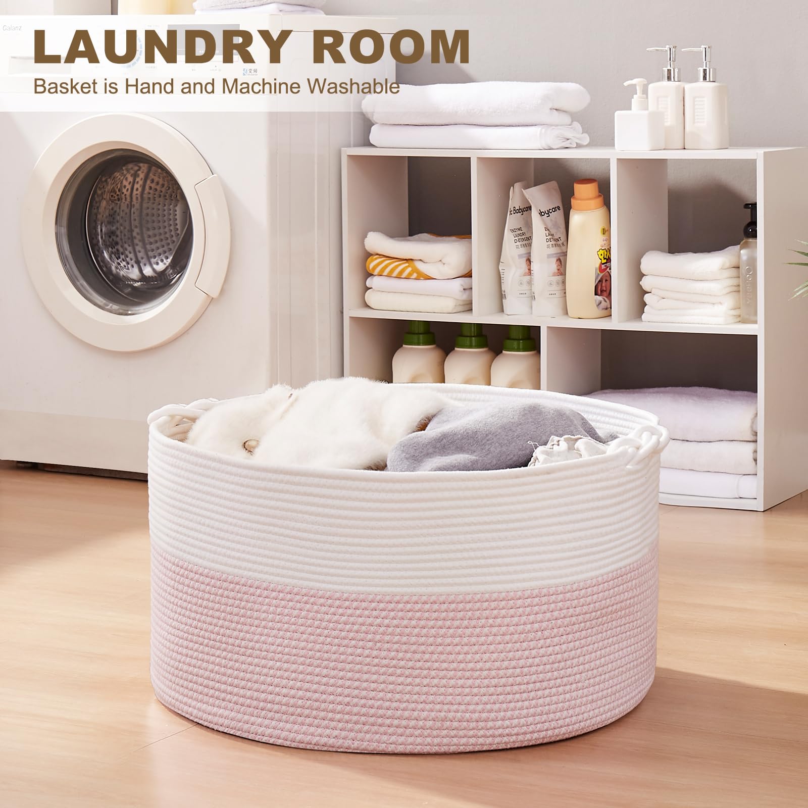 OIASKET laundry-ready basket suitable for clothes and towels.